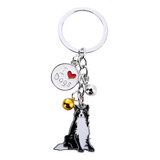 F Cartão Chave Border Collie Keychain Pet Puppy I Love Dog
