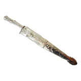 Faca Gaúcha Churrasco Inox 9 Bainha E Cabo Imita Prateada