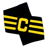 Faixa De Capitão Cor Preta E Amarela Braçadeira Elástica