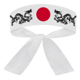 Faixa Japonesa Hachimaki Para Sushiman Ryuu Dragão - Branco