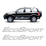 Faixa Lateral Ecosport 2002 Até 2012 Adesivo Prata Portas