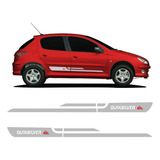 Faixa Peugeot 206 207 Quiksilver Adesivo Prata Lateral Sport