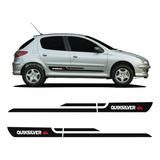 Faixa Peugeot 206 207 Quiksilver Adesivo Preto Lateral Sport