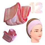 Faixa Rosa P/ Cabelo Atoalhada Facial P/ Cabeça E Maquiagem