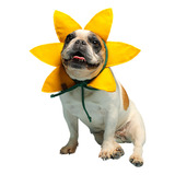 Fantasia De Carnaval Cachorros Gatos Pet Girassol Amarelo