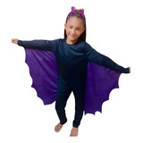 Fantasia Halloween Morcego Com Asas Brinde Dentadura Envioja