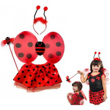 Fantasia Infantil Joaninha Completa Halloween Carnaval Luxo