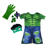 Fantasia Infantil Roupa Hulk C/ Músculo E Lança Disco