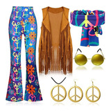 Fantasia Love Costume Peace Disco Hippie Mulheres, Meninas,