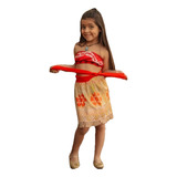 Fantasia Moana Infantil Com Colar Festa Aniversario Princesa