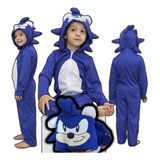 Fantasia Sonic Infantil Pijama Kigurumi Longo Parmalat Bicho