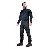 Farda Plus Size Multicam Black Combat Tshirt Calça 6 Bolsos