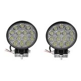 Farol Auxiliar De Led 12/24v 6000k Redondo 14led 42w Vclear