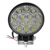 Farol Auxiliar De Led 12/24v 6000k Redondo 14led 42w Vclear