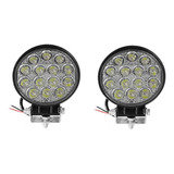 Farol Auxiliar De Led 12/24v 6000k Redondo 14led 42w Vclear