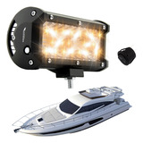 Farol Auxiliar Milha Offroad Led V120 Barco Lancha + Botão