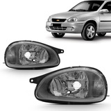 Farol Corsa 2001 2002 03 04 05 06 07 08 09 10 Cinza Moldura