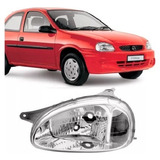 Farol Corsa Classic 2000 Até 2010 Cromado Cinza Lado Esq