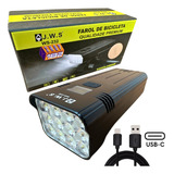 Farol De Bike Usb 12 Leds Super Potente Power Bank T6 Elite Cor Preto Jws