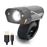 Farol De Bike Usb Lanterna Farol Para Bicicleta Recarregável Cor Preto