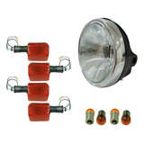 Farol Vidro Aro Crom 4 Pisca Lampadas Honda Cbx 200 1993 03