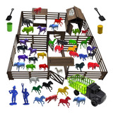 Fazendinha Brinquedo Animais Plástico Carreta Fazenda Boi Ca