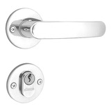Fechadura Externa Roseta Inox Aliança Cor Cromado Polido
