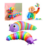 Fidget Toy Slug 3d Lagarta Lesma Articulada Brinquedo Cor Co Cor Colorido