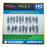 Figuras Humanas Na Escala 1:87 Ho (pack 3) Flegler Designer