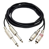 Fio Rca Para P10 Do 1 P10 X Rca Vice Versa Macho Em 1 P10 X Rca Vice Versa Macho M & M Cabos 2 P10 Mono X 2 Rca Preto Do 2m