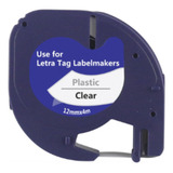Fita 91201 T Compatível Dymo Letra Tag Plastica Clear Promo