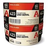 Fita Crepe Fina Uso Geral E Pintura 18mm X 50m - Kit 06 Und