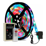 Fita Led Digital 6803 Rgb + Controle 328 Efeitos12v Fonte 110v/220v - 5m