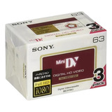 Fita Minidv Sony Dvm63hd Full Hd 1080 Kit Com 3 Unidades