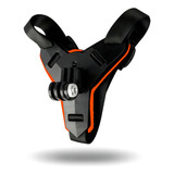 Fivela Com Adaptador Capacete Queixeira P/ Gopro E Similares Cor Laranja Vibe Shoot Modelo Xtgp523