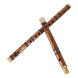 Flauta Chinesa Instrumento Musical Horizontal De Bambu Bronz