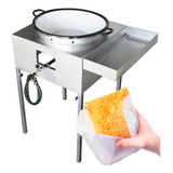 Fogão Com Tacho 18 Escorredor Fritador Fritadeira Galvalume