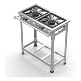 Fogão Industrial 2 Bocas 30x30 P5 Alta Pressão Em Aço Inox Cor Prateado 0000 Fast Gourmet