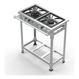 Fogão Industrial 2 Bocas 30x30 P5 Baixa Pressão Em Aço Inox
