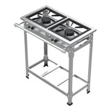 Fogão Industrial 2 Bocas Ap P5 Estampado 30 X 30 Total Inox Cor Cinza Claro