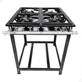Fogão Industrial 4 Bocas Misto Grelha 30x30 Baixa Pressão