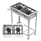 Fogão Industrial Inox 2 Bocas E 2 Queimador Duplo Reforçado