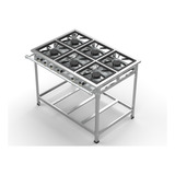 Fogão Industrial Inox 6 Bocas Alta Pressão + Brinde