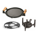 Fogareiro Fogo Forte Com Bifeteira + Aparador Panela Mineira