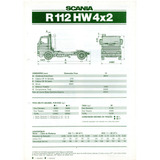 Folder Ficha Tecnica Caminhao Scania R112 Hw 4x2 - 1989