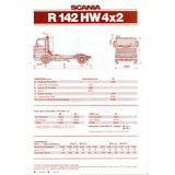 Folder Ficha Tecnica Caminhao Scania R142 Hw 4x2 - 1989