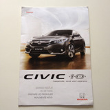 Folheto Ficha Técnica Honda Civic Geraçaão 10 A187