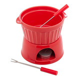 Fondue 4 Peças Lyor Classic Vermelho 400ml