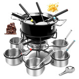 Fondue Completo Chocolate Queijo Kit 22 Pçs Com Antiaderente