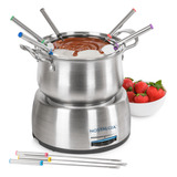 Fondue Eletrico Em Aço Inox Nostalgia 220v Chocolate Queijo